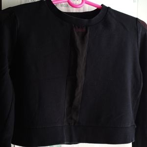 Forever 21- Black Mesh Crop Sweater